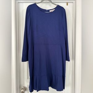 LOFT Blue Dress Long Sleeve Size XL NWT